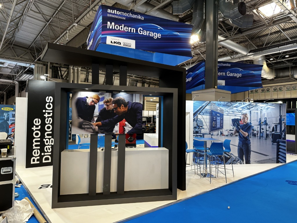 Modern Garage exhibition stand design and build