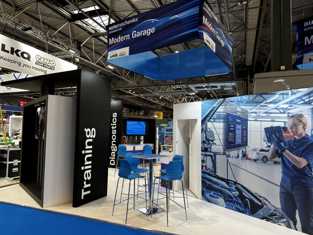 Modern Garage exhibition stand design and build